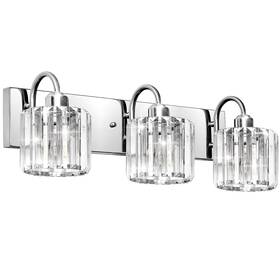 Valytime 790832314597 3-light Brushed Nickel Vanity Light Fixtures For Bathroom Over Mirror