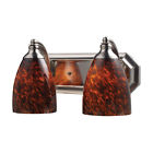570-2n-es Vanity Espresso Nickel Light 2 Lighting Collection Glass Satin Elk