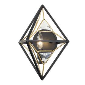 353w01mbfg Varaluz 353w01 Marcia 14 Inch Tall Wall Sconce - Matte Black / French Gold