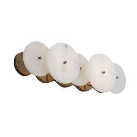 370b02hg Varaluz 370b02 Cosmos 21 Inch W Vanity Light - Havana Gold / Spanish Alabaster
