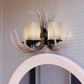 W0046 Vaxcel Yoho 3 Light Bronze Rustic Antler Bathroom Vanity Fixture W0046 Vaxcel Yoho 3 Light Bronze Rustic Antler Bathroom Vanity Fixture