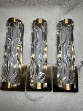 W0358 Vaxcel Marseille 3 Lights 13 Inch Led Wall Light Brass - High Quality