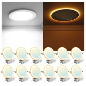 101-vl-mb-gyd Veriligt 12 Pack 6 Inch Led Recessed Light With Night 2700k/3000k/3500k/4000k/5