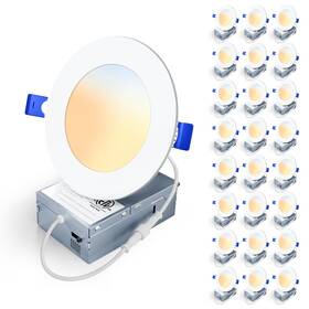 5cct Veriligt 769044689144 24 Pack 4 Inch Led Recessed Light Silm Canless Lighting Dimma