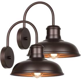 B10015p-bn Verron 2-pack Outdoor Gooseneck Porch Lights Waterproof Barn Light Fixtures Wall Mo