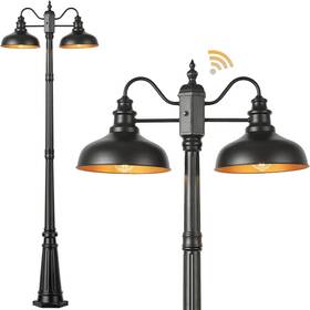 V86182bk Vianis Farmhouse Post Light Dusk To Dawn Black