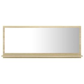 804583 Vidaxl Mirror Sonoma Oak Engineered Wood 35.4 X 4.1 14.6 In