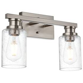 2-2019-2w-sn Vinluz 2 Light In Brushed Nickel Finish Metal Bathroom Vanity Lighting Fixtureindustria