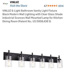 6w-bl Vinluz Modern Black Bathroom Vanity Light 6 Industrial Fixtures 6w-bl Vinluz Modern Black Bathroom Vanity Light 6 Industrial Fixtures