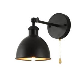 S033 Vintopsh Vintage Black Wall Sconce Light 1-light Switch Farmhouse Lamp Industri
