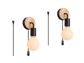 S052 Vintopsh 2 Pack Industrial Plug In Wall Sconces Metal Lighting With On O