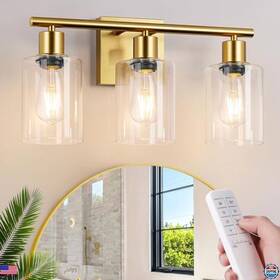 W0125-3 Visit The Brightever Store Dimmable Battery Operated Wall Sconce 3-light Wireless Vanity Lamp With Remote