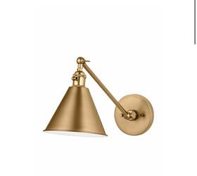 4198101-848 Visual Comfort 4198101-962 Salem One Arm Sconce Satin Brass Open Box