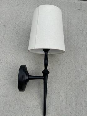 Arn2022ai-l Visual Comfort Bristol 18 Inch H Wall Sconce With Linen Shade Arn2022 Black Finish Arn2022ai-l Visual Comfort Bristol 18 Inch H Wall Sconce With Linen Shade Arn2022 Black Finish