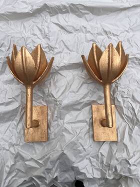 E256070 Visual Comfort Pair Of Alberto Wall Sconces Flower Shade Ul Listed