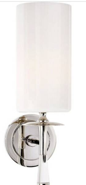 Arn2018pn Visual Comfort Signature Collection Arn2018pn/cg-wg Aerin Drunmore Nickel/white Wall Sconce