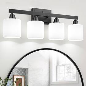 Sw016w Volisun 4-light Bathroom Light Fixtures Matte Black Vanity Over