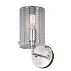 W0278 Vaxcel Ella Satin Nickel Finish Curved Textured Glass 884656743418