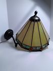19-4751-20dd W04049 Robert Louis Tiffany Style Glass Panel Swing Arm Wall Lamp