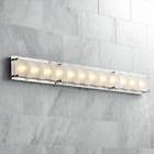 W0602-12 Chrm-clear Sandblast Possini Euro Design Glass Bands Wide Bath 736101410782