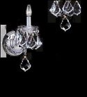 W5h12 French Sconce Swarovski Lamp Chrome Light Crystals Silver Drops Wall