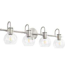 Wall Lighting Bath Vanity Light Brushed Nickel Bathroom Fixture 4 Lights