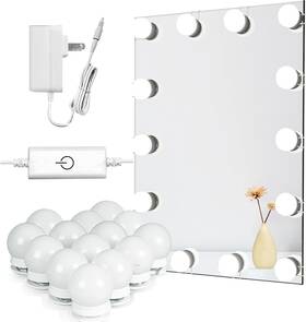 Waneway 445045146116 14 Bulb Vanity Lights For Mirror Plug-in Power Adapter And Touch Dimmer