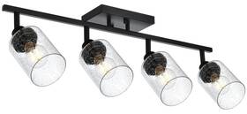 C16450sp-4bl Wanluce 4-light Black Track Lighting Kit Ceiling Mount Kitchen Fixture