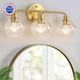 Ltv401-3bs Watyo Bathroom Light Fixtures 3 Gold Vanity Brushed Brass Wall Sconces Lighting