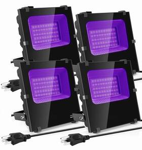 Wg-yzuv300-4p Waygor 300w Led Black Lights Outdoor High Power Light Flood Waterproof 4pk