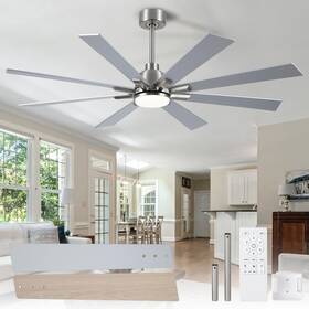 Dc1154-8b Wellspeed Dc1154-8b/62 62 Inch Ceiling Fans With Lights And Remote Pure Copper Dc Motor Brushed Nic