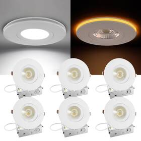Egrnl4w240914 Wembanma 4 Inch Gimbal Led Recessed Light - With Night 12w 3w 1100lm Dimmable