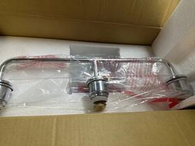 4551265 West Elm Sculptural Triple Sconce Chrome No Globe Bathroom Light