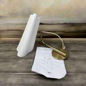 4654917 West Elm Sofia Sconce Light Champagne/light Bronze White Glass Scuffed Read Nib