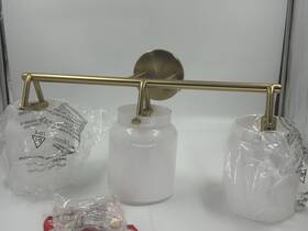 8746993 West Elm New Henry 3-light Sconce Light Antique Brass With Milk Glass Shades