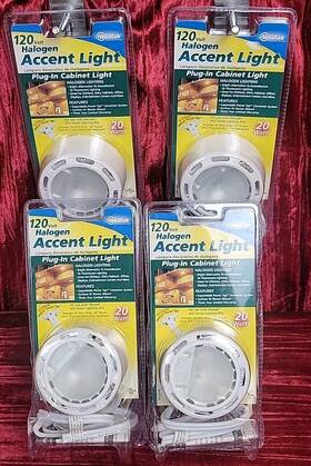 Westek 047235600506 4x 120 Volt Halogen Plug-in Cabinet Light Accent New Tap System
