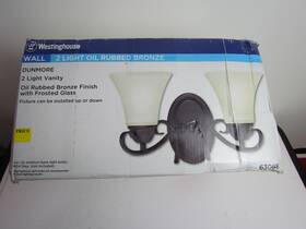 03068 Westinghouse Lighting 024034635489 2 Light Wall Oil Rubbed Bronze Finish