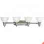 P3164-09 White Progress Nickel Brushed 4-light Etched Lighting Glass