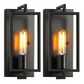 Mb5026-1 Wilon Black Wall Sconces Set Of 2 Modern Industrial Light Fixtures Indoor Farmhou