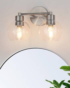 Wilon Wl30831-2-nk 2light Bathroom Vanity Light Brushed Nickel Lights For Bathroom