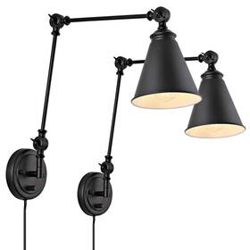 Wingbo 789622611015 Farmhouse Swing Arm Wall Sconce Set Of 2 Industrial Adjustable La