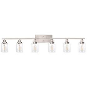 Sg-51s-6l Winshen 6lights Bathroom Vanity Light Fixtures With Seeded Glass Lampshades 45.3inches L