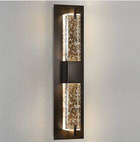8012wl-10bk-us Woshitu Led Wall Sconce Light 19 Inch Black Modern Sconces Lighting 3000k