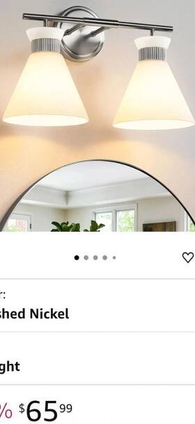 8090ml-02sn-us Woshitu Light Fixture Brushed Nickel Over Mirror 2 Lights Frosted Milky White Glass Nib