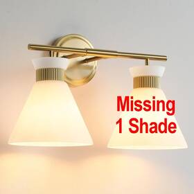 8090ml-03gd-us Woshitu Bathroom Vanity Light Fixtures 2-light Mid Century Modern Brushed Gold And Glass