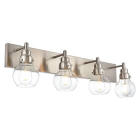 Wullux 711100104531 4-light Vanity Light Fixtures Modern Bathroom In Brushed Nickel