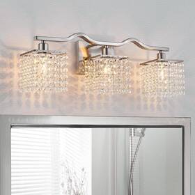 Cahd80001-n Wuzups 3-light Bathroom Light Fixture Morden Vanity Wall Sconces Clear Crystal Cahd80001-n Wuzups 3-light Bathroom Light Fixture Morden Vanity Wall Sconces Clear Crystal