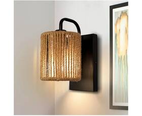 48276 Wvsrbyr Boho Wall Sconce Rattan Light Fixtures With Hemp Rope Sconces For