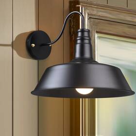 X-wal-11-002-0001 Xcceries Vintage Industrial Barn Style Light Wall Sconce Wall-mounted Metal Gooseneck 14 Inch