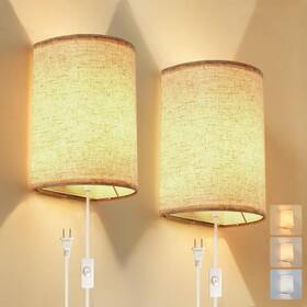 Xieyor 760627728731 Plug In Wall Sconce 3 Colors Sconces Set Of Two Industrial I